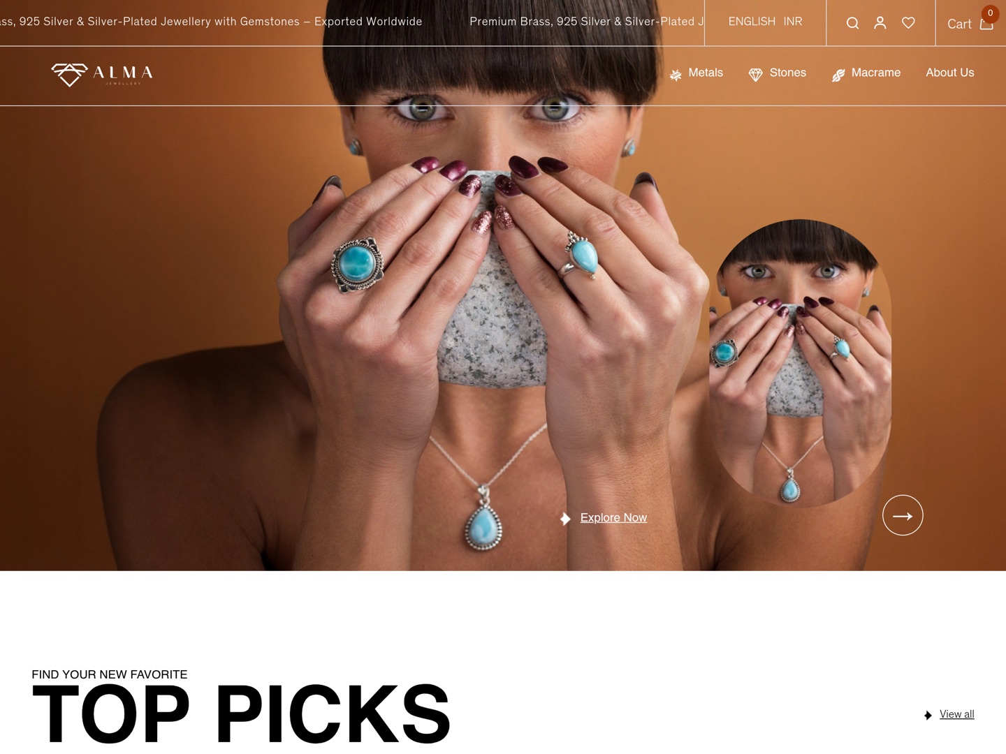 Alma Jewellery Wholesale website